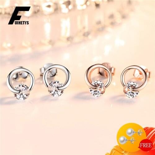 BaliJelry Fashion Women Earring 925 Silver Jewelry with Zircon Gemstone Stud Earrings for Wedding Engagement Party Accessories