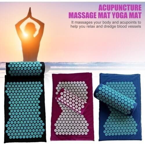 3pcs Lotus Acupressure Massage Yoga Pillow Mat Relieve Back Relieve Body Pain Spike Mat Acupuncture Massage Mat with Pillow