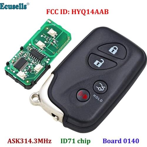 3+1 buttons remote key Smart Card -US ASK314.3Mhz ID71-0140 for Lexus ES350 GS300 GS350 GS450H GS460 LS460 LS600H IS350 IS250