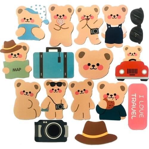50pcs Cartoon Cute Little Bear Sticker Toys PVC Waterproof Graffiti Sticker For Laptop Luggage Toy Car Styling Classic Stickers