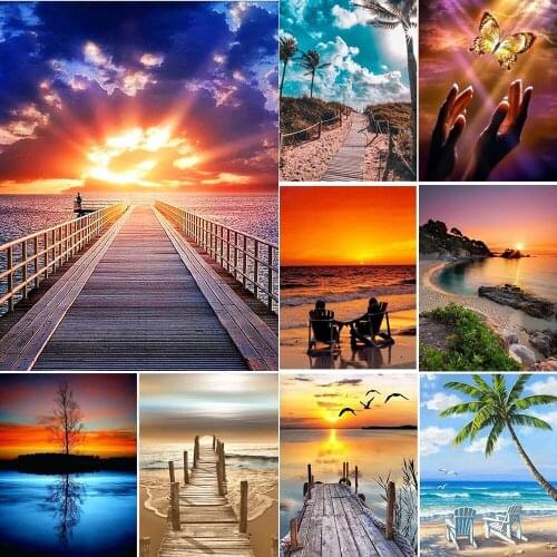 5D Diy Diamond Painting Full Landscape Square/Round Diamond Landscape Embroidered Mosaic Home Decoration Gift New Hot Sale