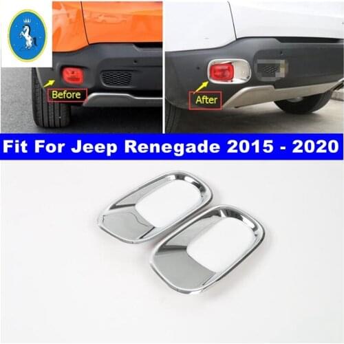 Car Accessories Rear Tail Fog Lights Lamps Decoration Frame Cover Trim ABS Exterior Refit Kit Fit For Jeep Renegade 2015 - 2020