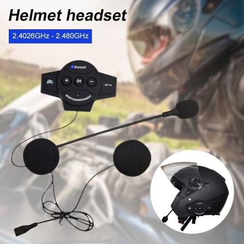 Motorcycle B-T Headset BT5.0 Wireless Helmet Headphones with Mic Rechargeable Handsfree Auto Answering 32Hrs Duration