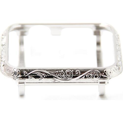 Dorpship Top Quality 38mm Bezel Handwork Flower Steel Silver Case Bezel Compatible Apple Watch Series 42mm for Apple Watch Case