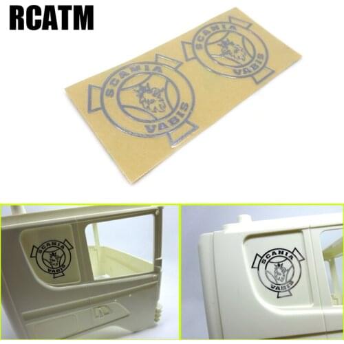 Rear Window Decoration Metal Sticker for 1/14 Tamiya RC Truck Trailer Tipper Scania DIY Parts