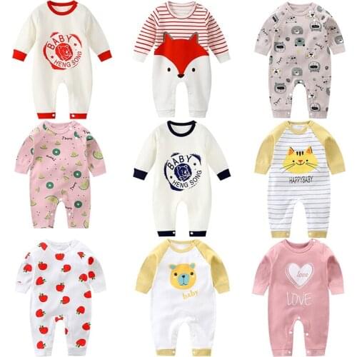 Newborn Baby Winter Cute Cartoon Cotton Clothes Baby Boys Girls Rompers Long Sleeve Clothing Overalls Costumes Jumpsuit