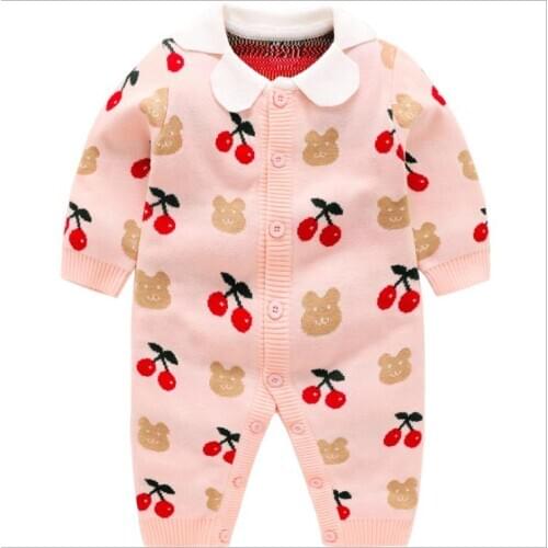 Baby girl cotton one-piece sweater