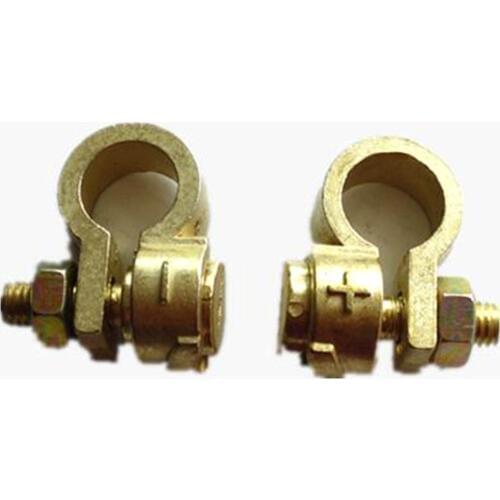 2Pcs Zinc Alloy Copper Alloy Car Battery Pile Head 19MM+17MM Battery Terminal with Wiring Size 25mm2