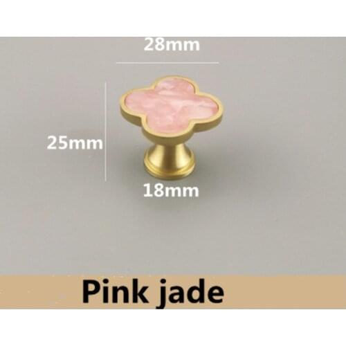 Pure copper plum blossom single hole furniture hardware knob Shell crystal marble drawer shoe cabinet cupboard dresser handle