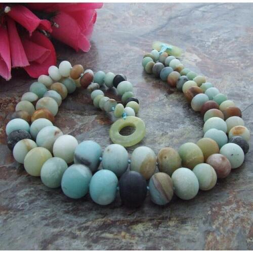 Natural 2row 18"-20" 10-20mm Many color bead Necklace