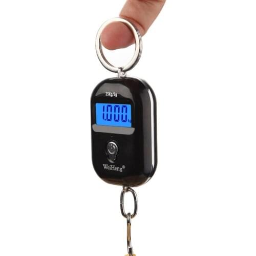 New 25Kg x 5g Digital Hanging Scale Mini Electronic Luggage Hook Scale LCD Backlight Kitchen Steelyard
