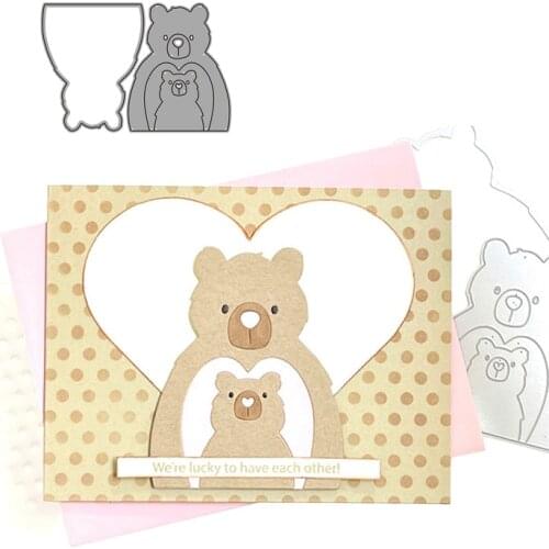 Little Brown Bear New Metal Cutting Dies Stamps Dies Scrapbooking Mold Cut Childrens Handmade Tools DIY Craft Decoration New