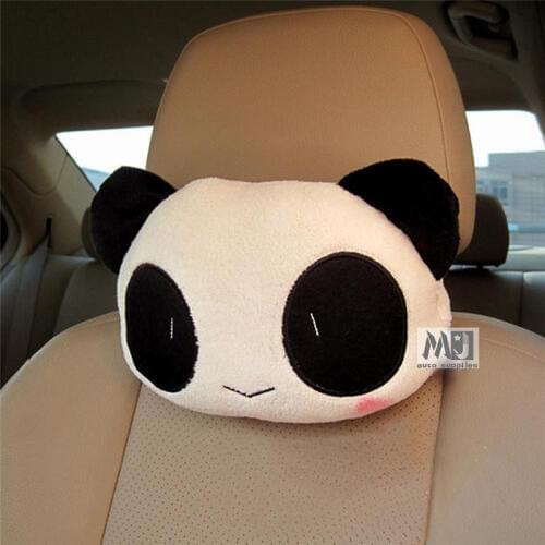 Kongyide Car Seat Headrest 1Pcs Cartoon Cute Car Neck Panda Pillow Headrest Neck Rest Support Cushion mar13