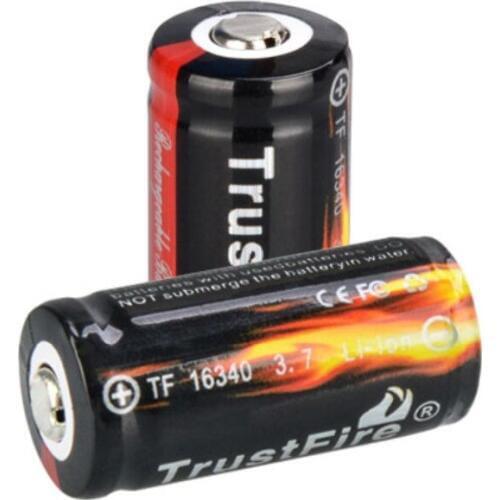 2PCS/LOT Genuine TrustFire Full Capacity 880mAh 16340 RCR123 CR123A 3.7V Protected PCB Rechargeable Battery