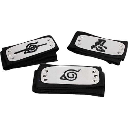 Ninja Headband for Cosplay Japanese Anime Logo Metal Plated Headwear Forehead Protector Role-playing Itachi Props Toy Wholesale