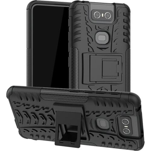 For ASUS Zenfone 6 Max Pro M2 3 4 5 5Q 5Z 5 Lite Heavy Duty Armor Stand Shockproof Case Soft TPU Silicone Hard PC Back Cover