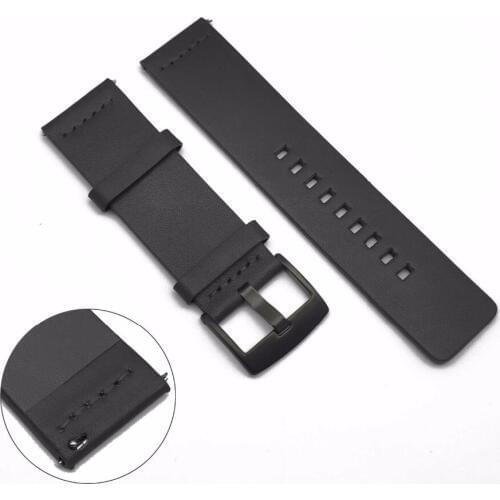 Leather Strap 18 20 22mm For Samsung Gear sport S2 S3 Classic Frontier Galaxy watch band 46mm 42mm amazfit pace Bip BIT Lite