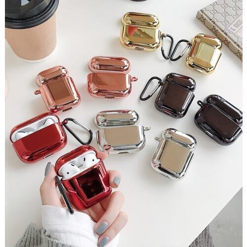 Luxury E-plated Cases for Apple Airpods Pro Case Hard PC Accessories Bluetooth Earphone Airpods 1 2 Cases Headphones Cover Skin