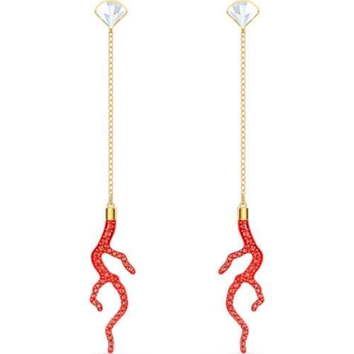 SWA 1:1 New Ocean Series Red Coral Earrings Drop Earrings Women