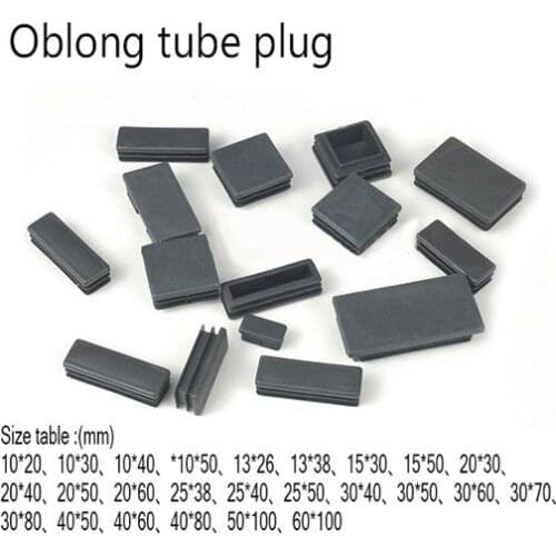 20*30 40 50 60 80mm Oblong Rectangle Plastic feet tube plug,blanking Tube insert ending square feet cap furniture feet