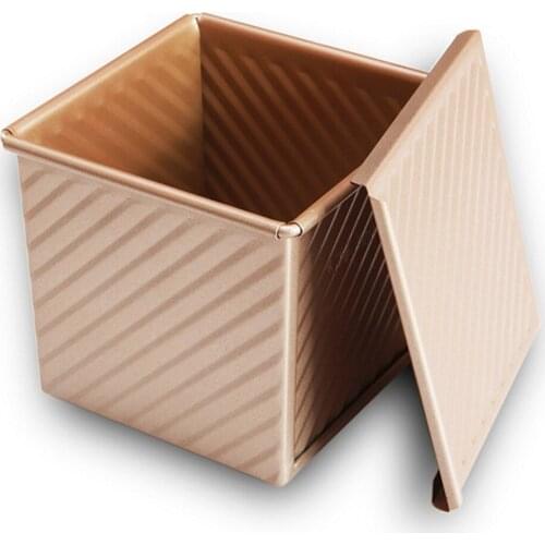 Loaf Pan With Cover/Baking Mould Cake Toast Bread Mold/ Non-Stick Toast Box with Lid, 11.5x 11.4x 10.6cm