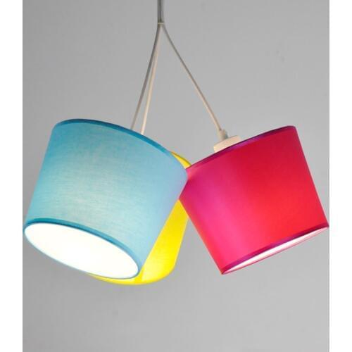Modern Art Fabric Shade Pendant Lamp 3 Lights E27 Nordic Creative Metal Kids Room Children Bedroom Hanging Light Fixtures PL626