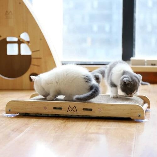 Solid Wood Anti Cat Scratch Cat Scratch Board Claw Grinder Corrugated Cardboard Nest Vertical Sofa Protection Toy