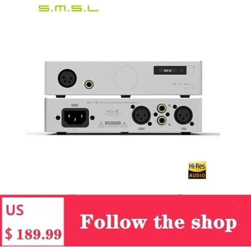 SMSL SH-8 HiFi Headphone Player Amplifier 6.35mm/Balanced High Performance RCA/XLR Input SH8