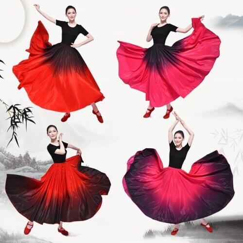 Belly Gypsy Skirt Belly Dance Ruffle Flamenco Skirt New Belly Dancing Large Skirts Flamingo Costume Polyester