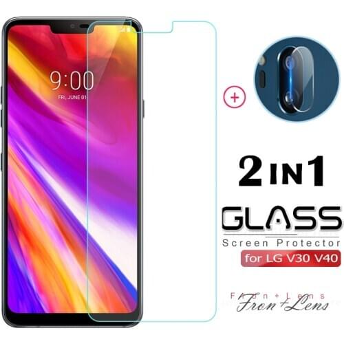 Tempered Glass For LG V40 V30 Full Cover Screen Protector For LG V30 Plus Explosion Proof Protective Film Glass + Camera Lens
