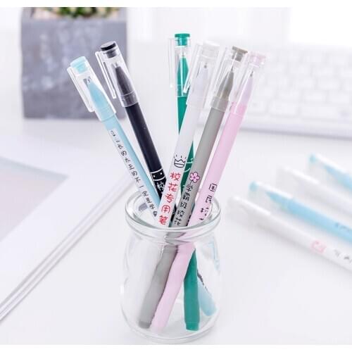 1 pcs Korean creative stationery personality characters second generation neutral pen black examination pen