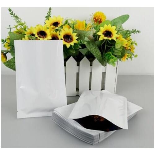 100Pcs/Lot Size:12x18cm New Heat Seal Aluminum Foil Bags White Color Plain Pocket Mylar Vacuum Bags for Food Storage