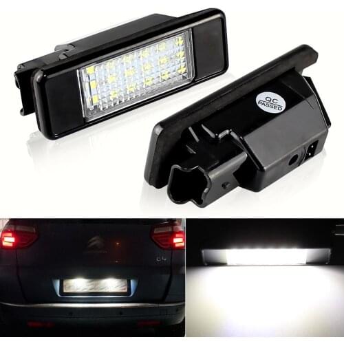 2X Car Rear 18 LED SMD License Number Plate Light Lamp 6000K For Peugeot 106 207 307 308 For CITROEN C3 C4 C5 C6 C8