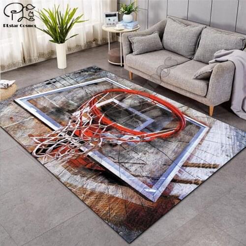 Carpet 3D Basketball Larger Mat Flannel Velvet Memory soft Rug Play Game Mats Baby Craming Bed Area Rugs Parlor Decor 011