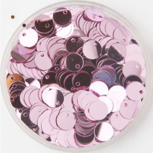50g (4000pcs) 6mm Lila Light Pink Flat Round Sequins For Craft PVC DIY Garment Sewing Wedding Accessories With 1 Side Hole