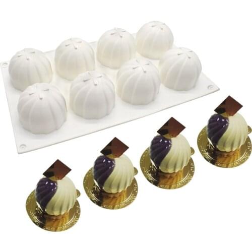8 Cavity Whirlwind Sphere Silicone Mousse Cake Mould Chocolate Silicone Mold Cake Decoration Dessert Mould Cake Decoration Tools