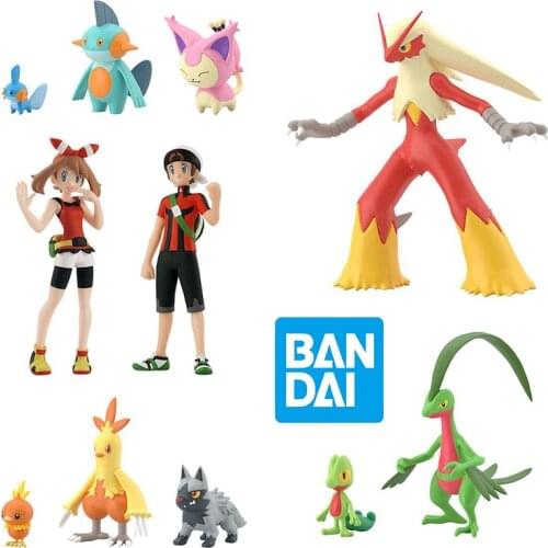 BANDAI Original Scale World 1/20 Pokemon Pocket Monsters May Brendan Blaziken Pvc Action Anime Toys Gifts for Children
