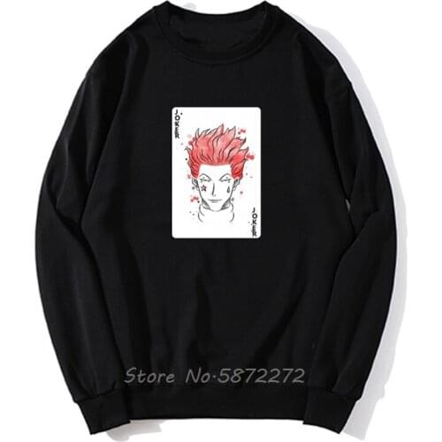Hunter X Hunter The Clown Hisoka Joker Card White Hoodie Anime Fan Hot Selling Men Pollover Sweatshirt Fleece Hoodies Streetwear