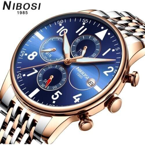 NIBOSI Quartz Wrist Watches Men top Military Luxury Brand Waterproof Business Wristwatch sport watch men Clock Relogio Masculino