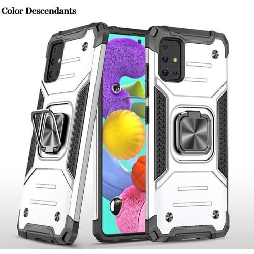 For Samsung A51 Armor Shockproof Case for Samsung Galaxy A51 Etui Coque Capa Luxury Magnetic Holder Ring Case Cover for A 51
