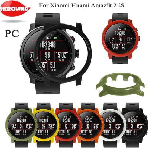 PC band protective case cover for xiaomi huami amazfit 2 2S stratos colorful smart watchband hard plastic shell Slim Frame new