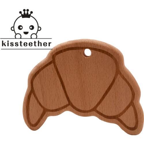 Wood Teether Charms Food Grade Baby Products Cute Wooden Tooth Rattle DIY Necklace Bracelets BPA Free Safe Baby Teethers