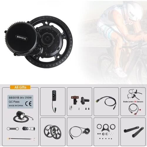 Ebike Bafang BBS01B 36V 350W Mid Drive Motor 8fun Bicycle Electric e-Bike Conversion Kit 68-73mm Powerful Stable Central Engine