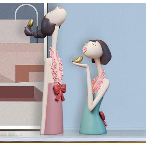 European Creative Cute Flower Girl Decoration Taste of the Resina of the Girl Sculpture Entrance Living Gift Party Decoration of