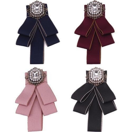 Fashion Pearl Acrylic Crystal Gravatas Fake Collar Bowtie Noeud Papillon Homme Nep Kraagje Blouse Cloth Bow Tie Women Duftgold