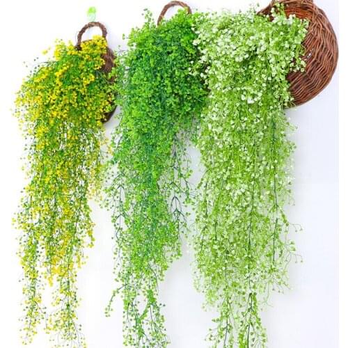 4PCS 120cm Long Artificial Admiralty Willow Vine Home Garden Decor Wedding Party Wall Hanging Garland Green Fake Plants Rattan