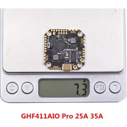 JHEMCU GHF411AIO Pro F4 OSD Flight Controller Built-in 25A 35A BLHELI_S 2-6S 4in1 Brushless ESC for FPV Racing Toothpick Drones