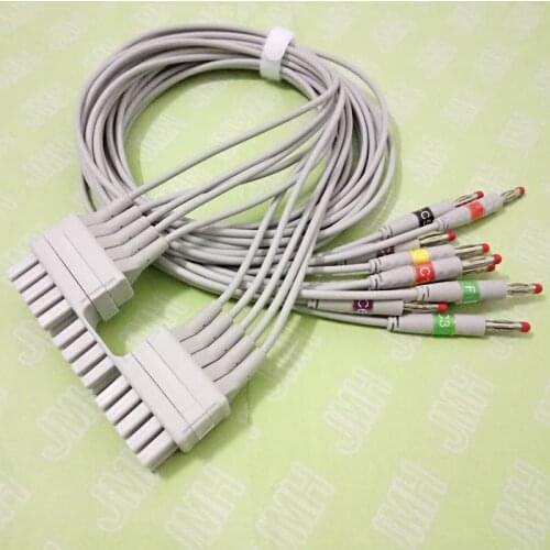 Compatible with Mortara 250C Holter ECG adapter Cable 10 leads IEC Banana 4.0mm leadwire