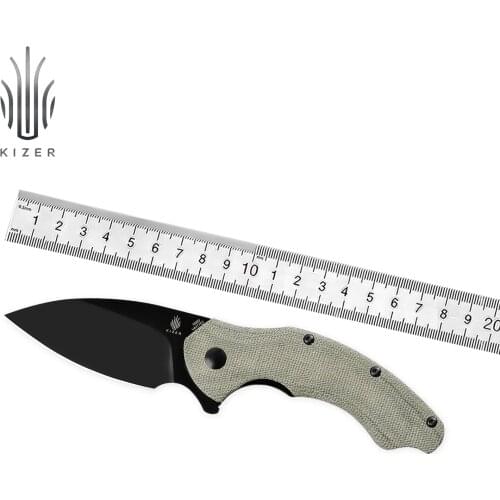Kizer Mojave Exclusive EDC Knife Roach V4477E2 Micarta Handle Outdoor Camping Hunting Knives N690 Steel Survival Folding Tools