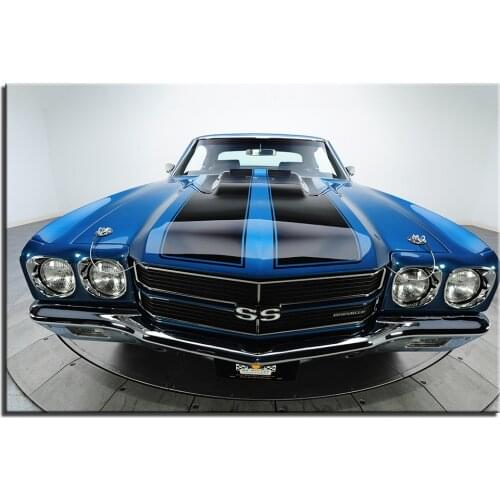 Classic Chevrolet Chevelle Super Car Poster Wall Art Canvas Print For Home Decor Vehicle Canvas Painting